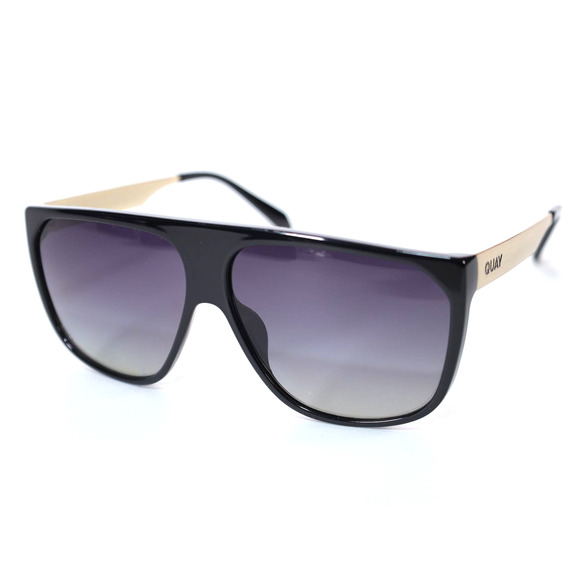 Quay Australia NO CURFEW Shield Sunglasses - Black/Smoke Polarized - NWT - Picture 3 of 12